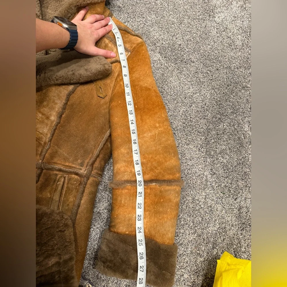 Vintage portobello sherling sheepskin jacket Marlboro man size 38 - Picture 8 of 11